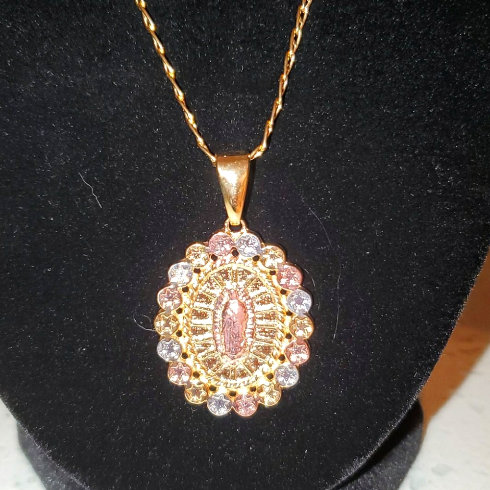 IItalian 18kt gold plated tricolor Guadelupe